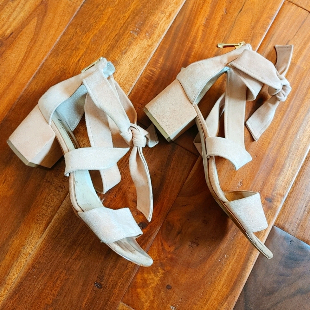 Louise et Cie low block heel and ankle wrap